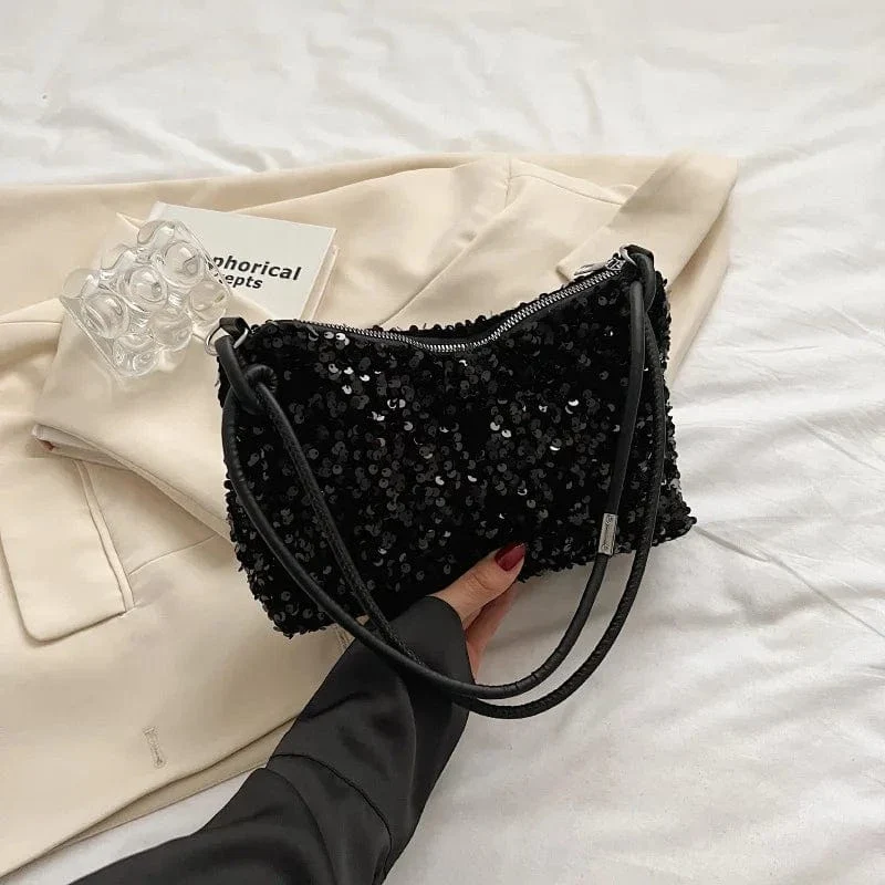 Sac à main paillette noir