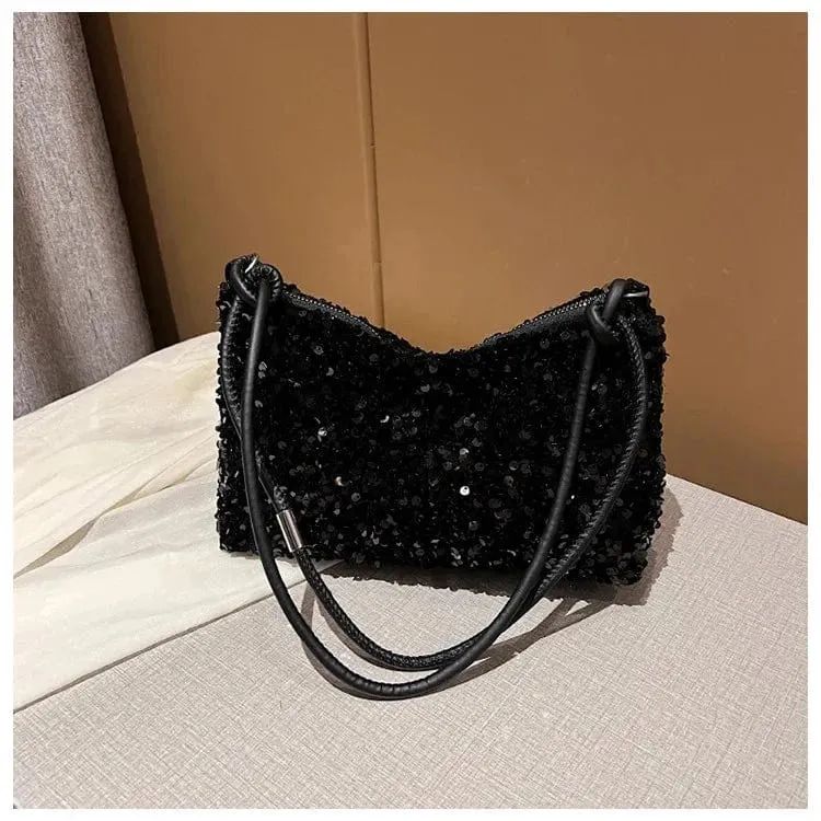 Sac à main paillette noir