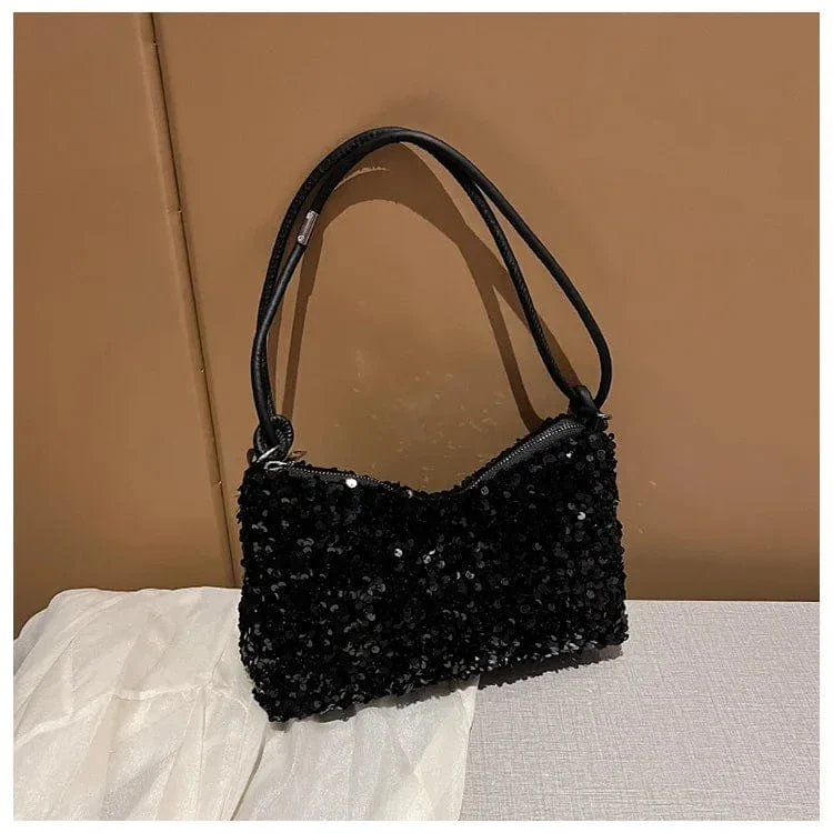 Sac à main paillette noir