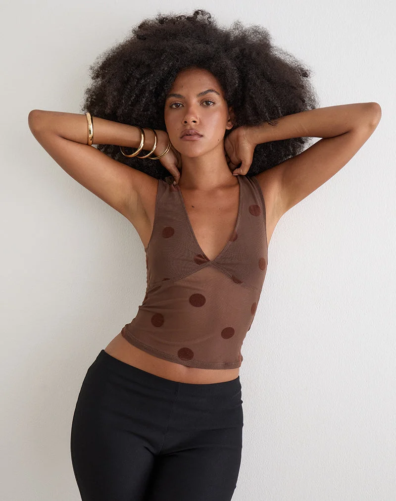 Découvrez le haut « Top in Big Polka Brown »