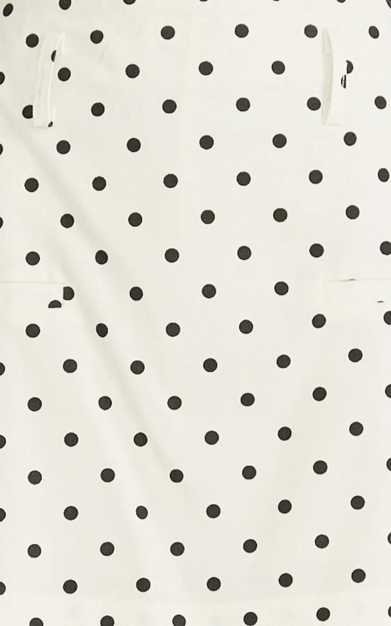 Eloise Skort - A Line Skort in White Polka Dot