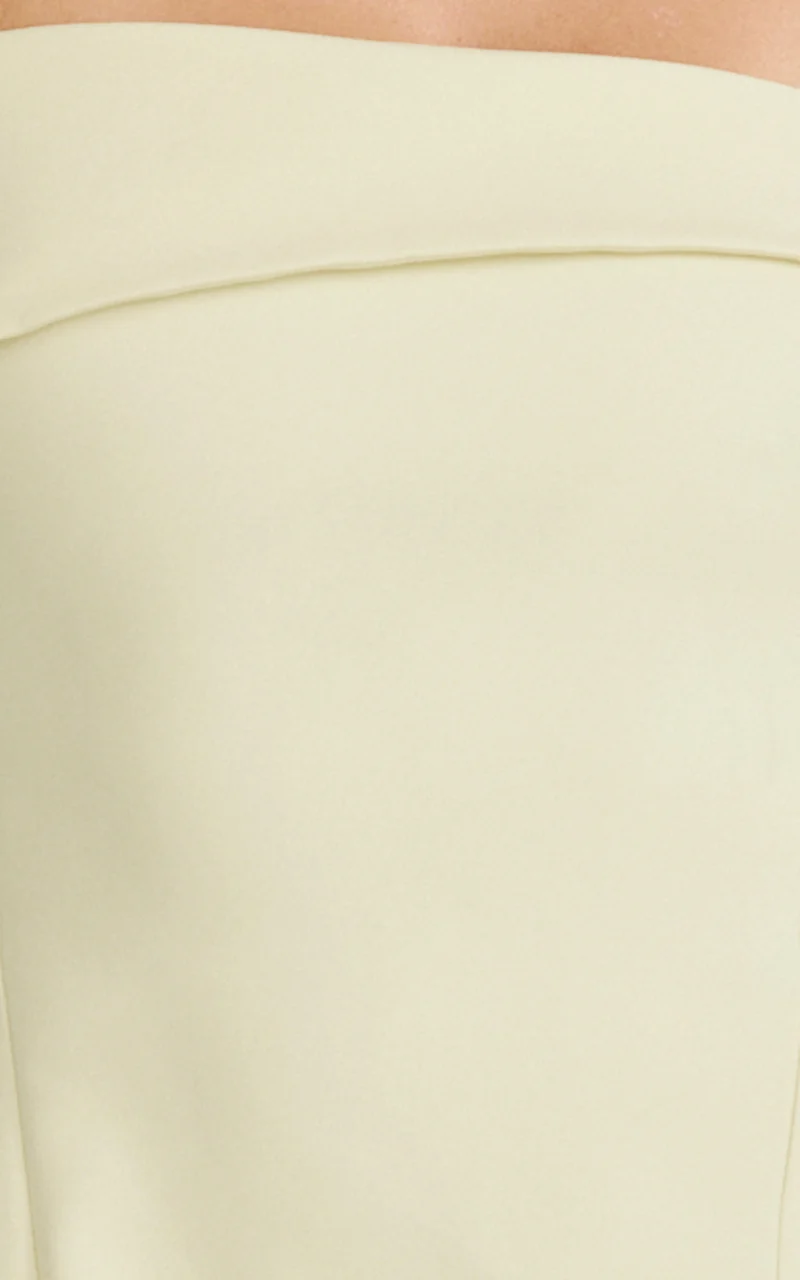 Eljay Mini Dress - Long Sleeve Off Shoulder Knot Detail Dress in Lemon
