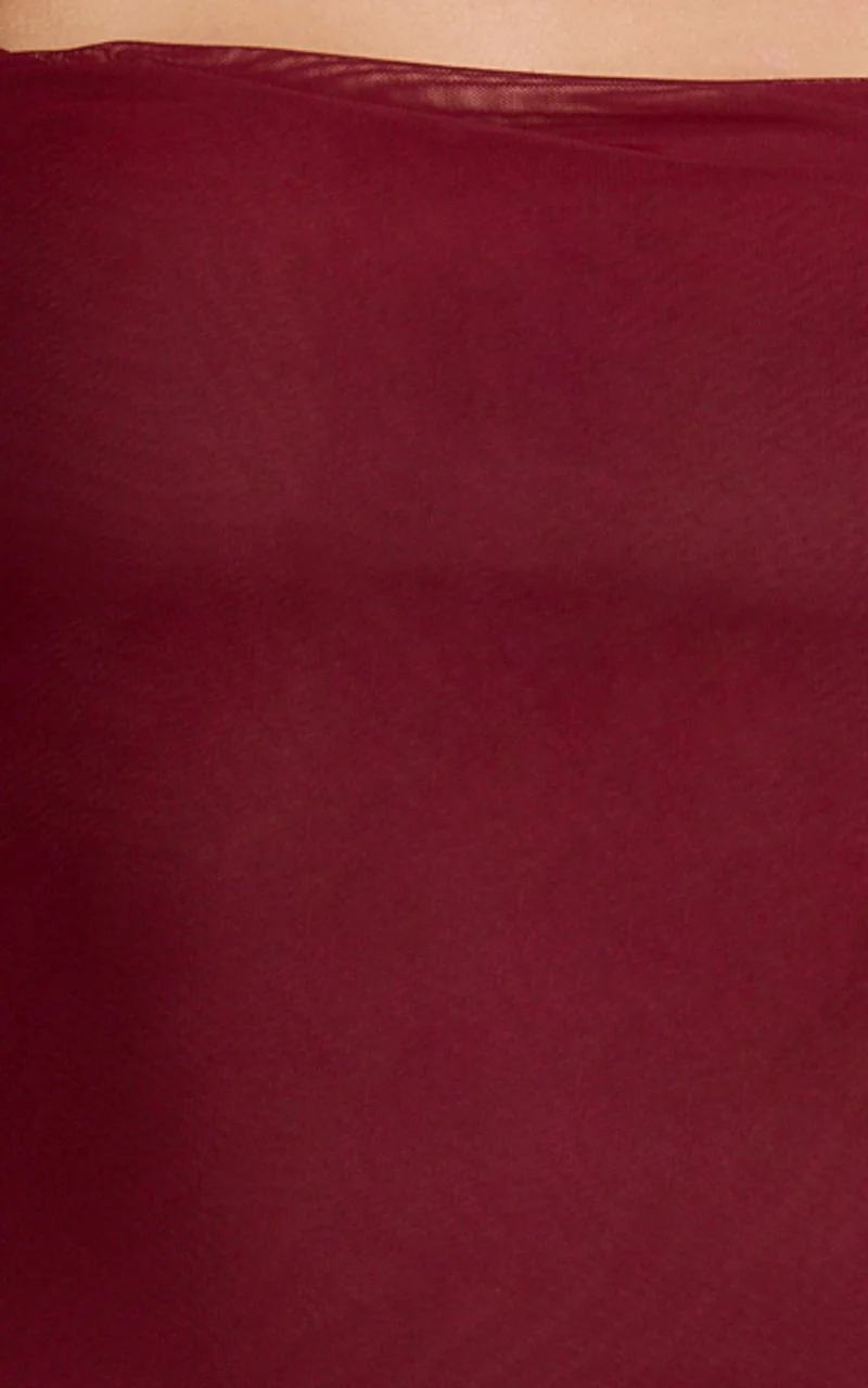 Rosha Midi Dress - Ruffle Strap Dress in Wine