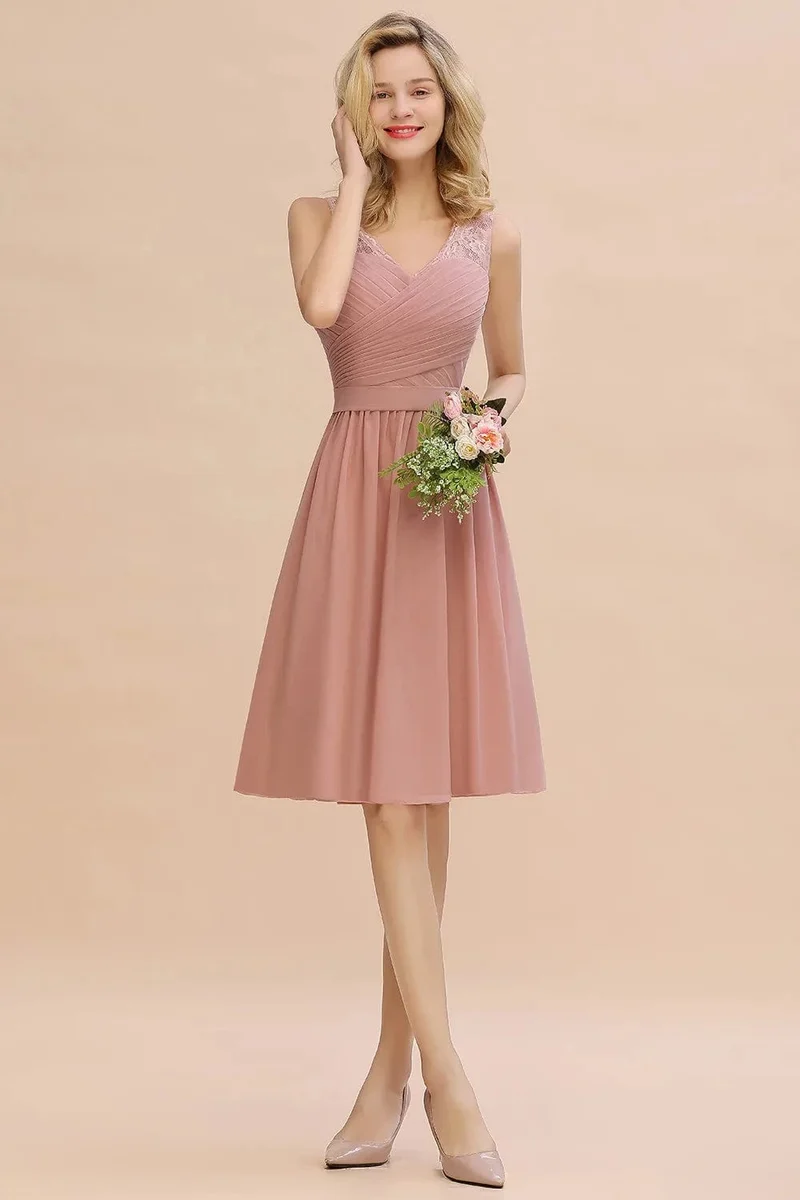 Robe demoiselle d'honneur chic rose poudré