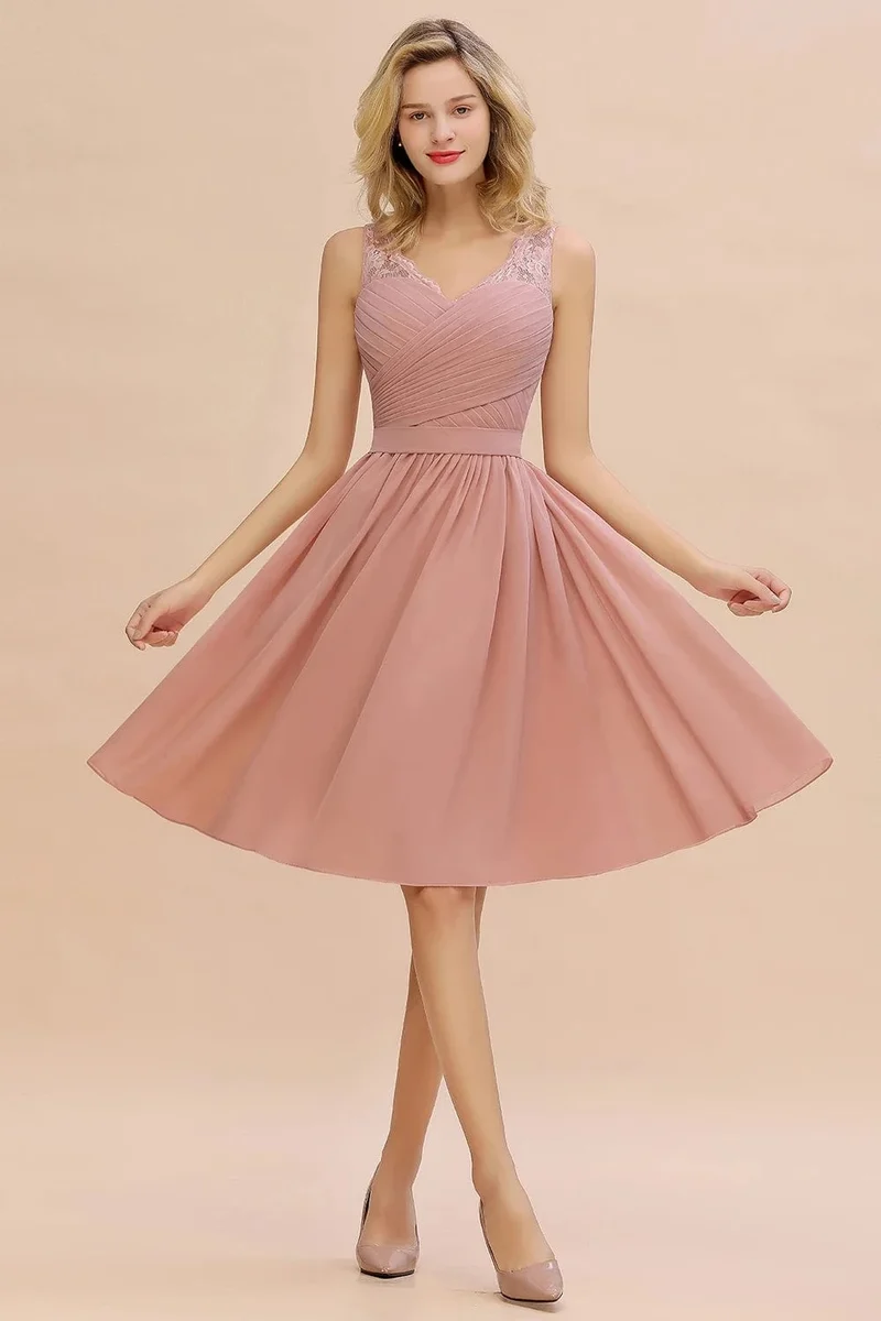 Robe demoiselle d'honneur chic rose poudré