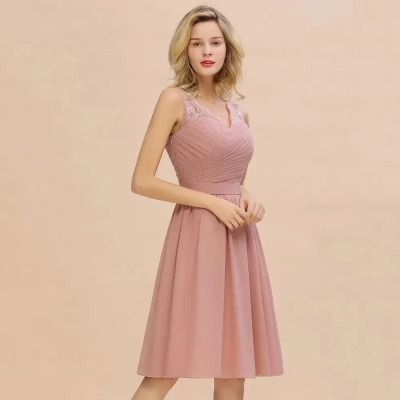 Robe demoiselle d'honneur chic rose poudré