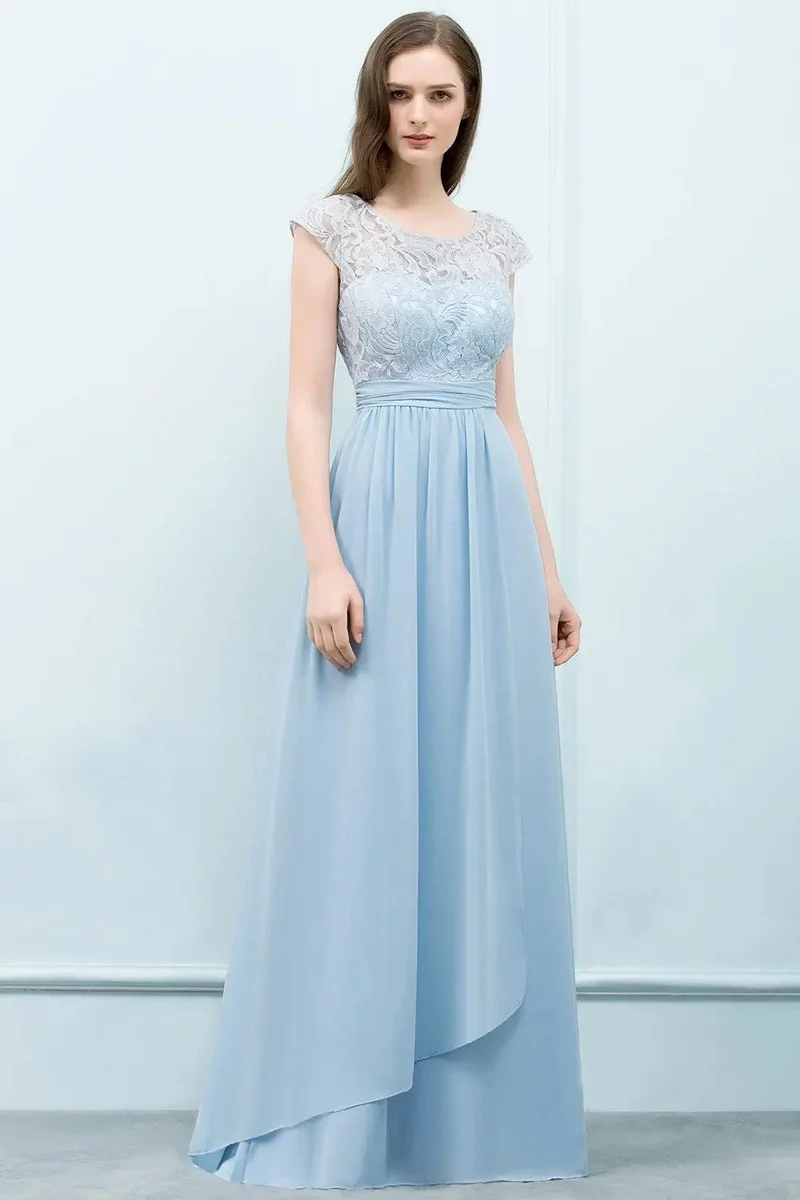 Robe demoiselle d'honneur longue fluide