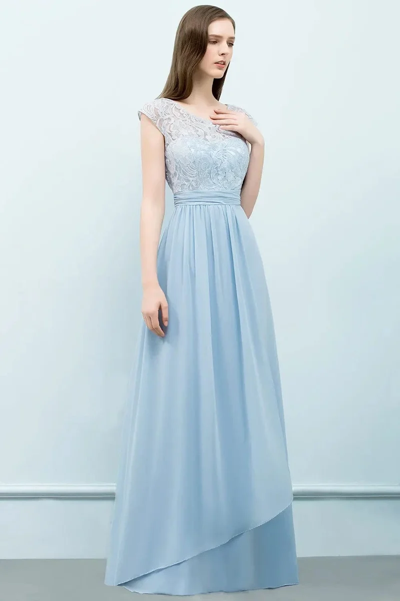 Robe demoiselle d'honneur longue fluide