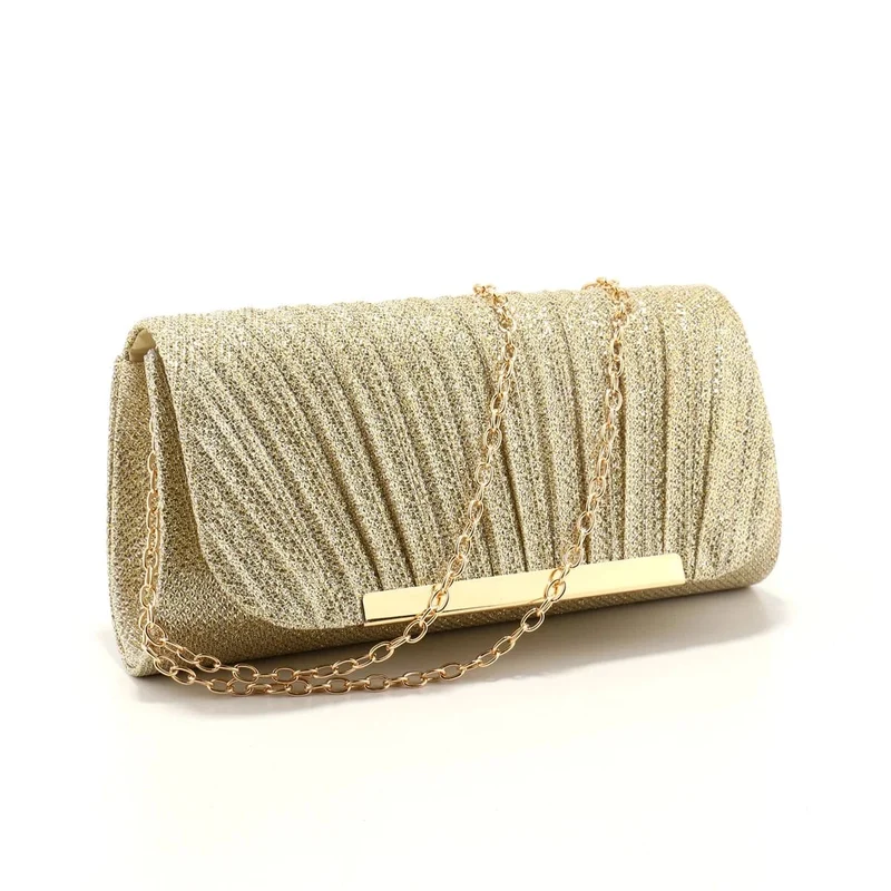 Pochette dorée à paillettes