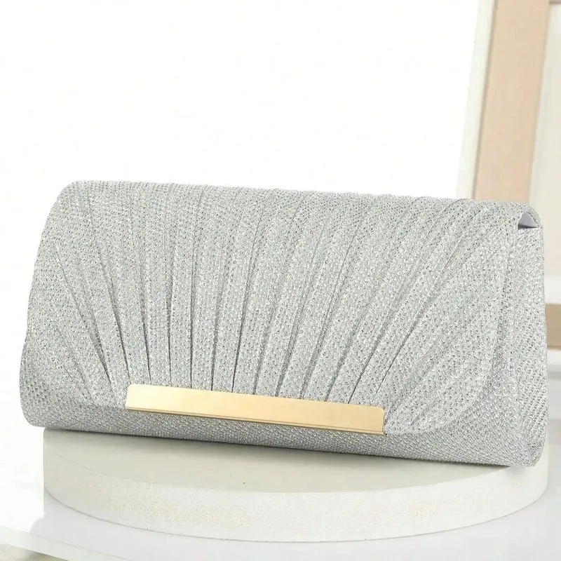 Pochette argentée à paillettes