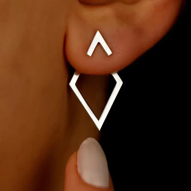 Boucles d'oreilles losange argent