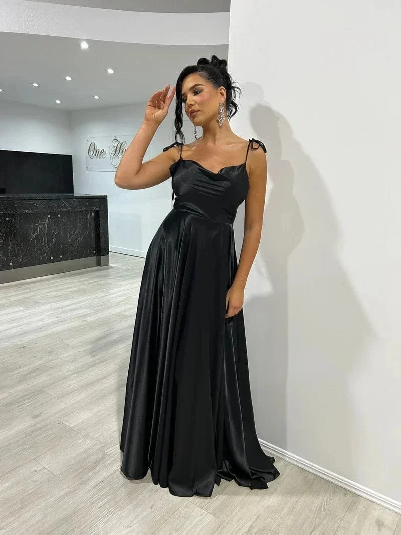 Robe de soirée sexy longue fendue satin