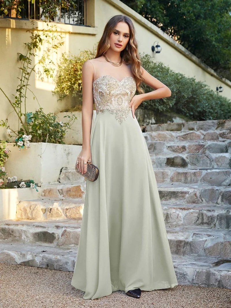 Robe invitée de mariage chic longue