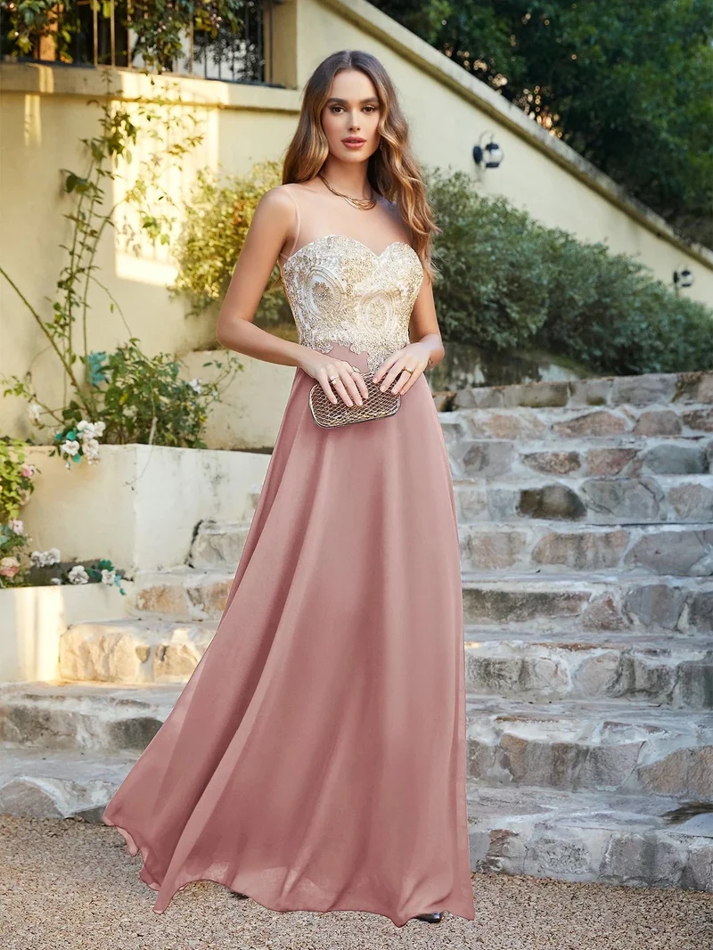 Robe invitée de mariage chic longue