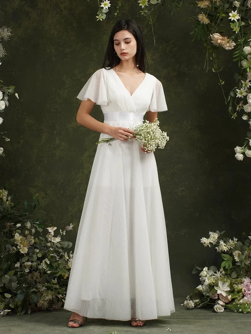 Robe demoiselle d'honneur chic blanche