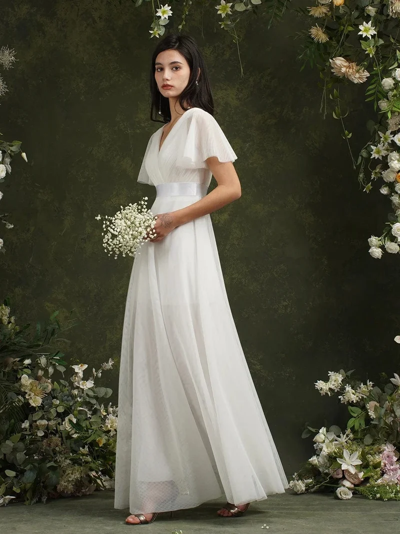 Robe demoiselle d'honneur chic blanche