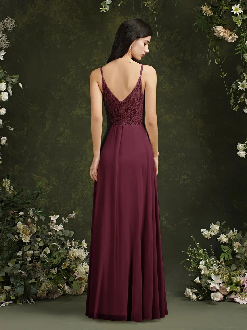 Robe demoiselle d'honneur chic dos dentelle
