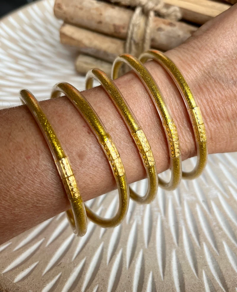 Bracelet Jonc Bouddhiste doré