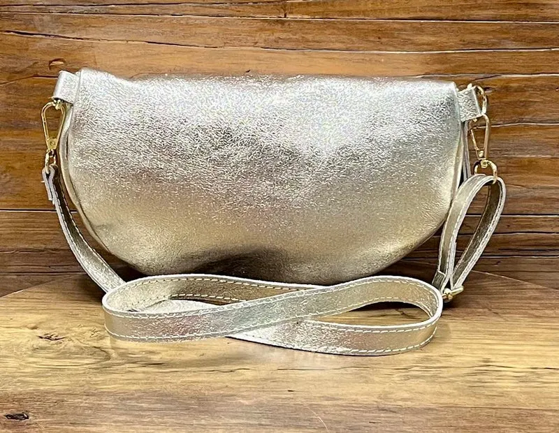 Banane Tosca M/L en cuir doré