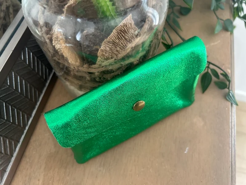 Porte monnaie Rico en cuir vert brésil
