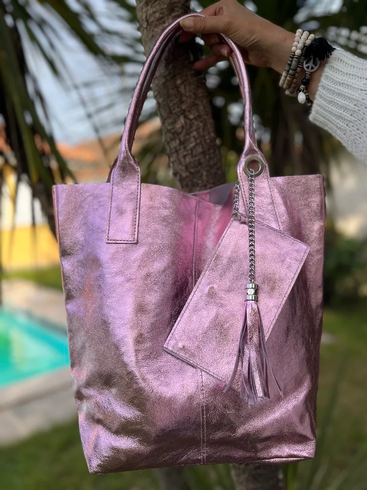 Sac Tosco en cuir rose