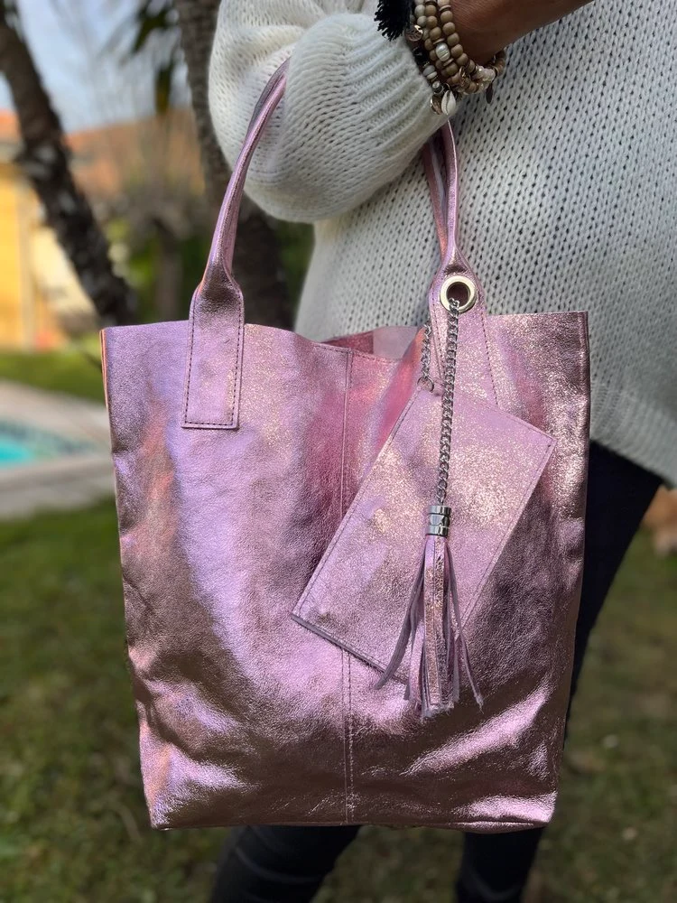 Sac Tosco en cuir rose