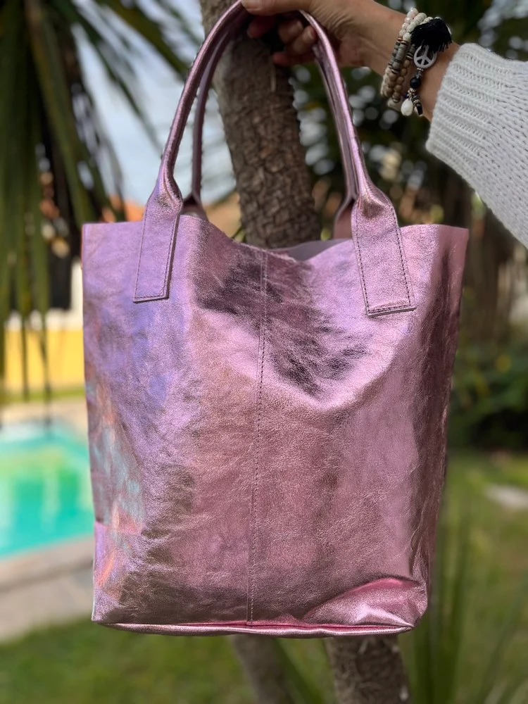 Sac Tosco en cuir rose