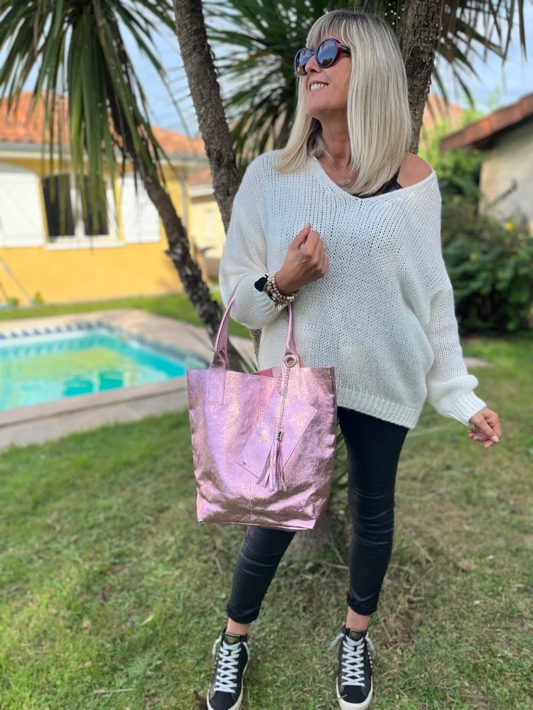 Sac Tosco en cuir rose
