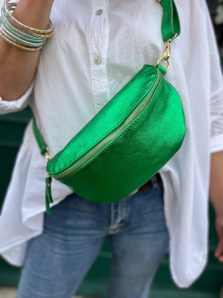 Banane Tosca M/L en cuir vert brésil