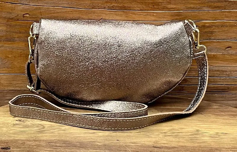 Banane Tosca M/L en cuir taupe