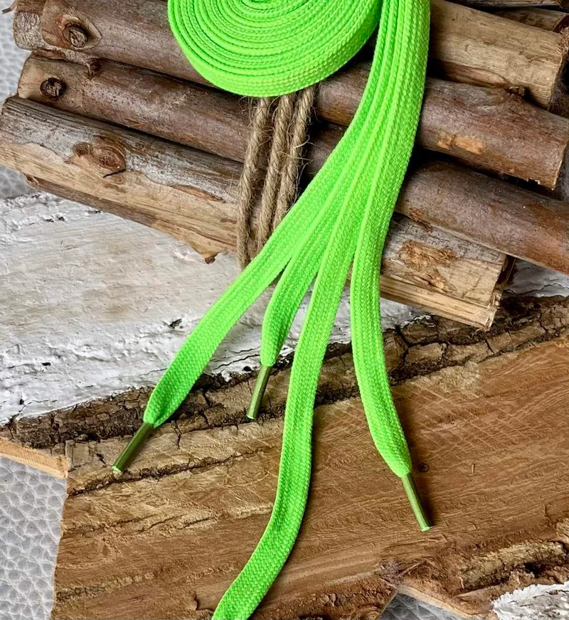 Lacets en coton pour baskets vert