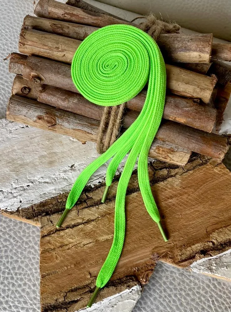 Lacets en coton pour baskets vert