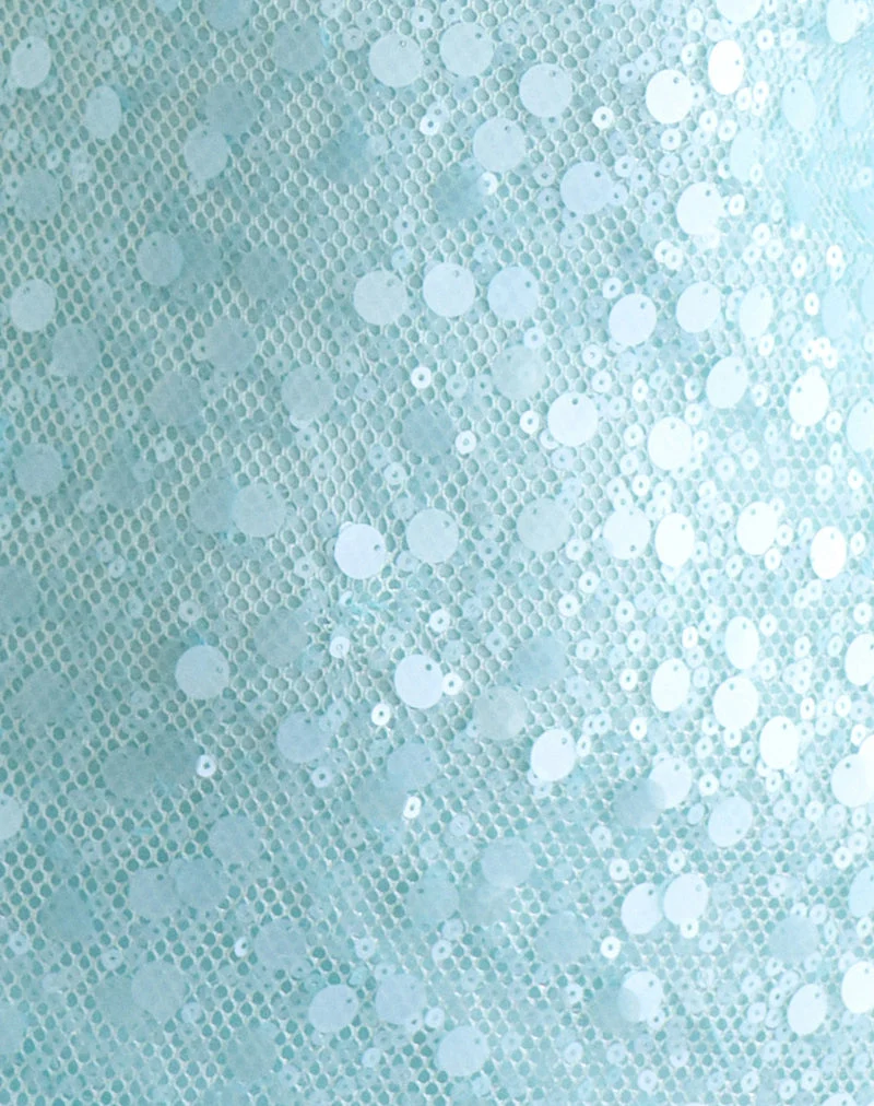 Mini-robe Nataru en tulle à paillettes, bleue