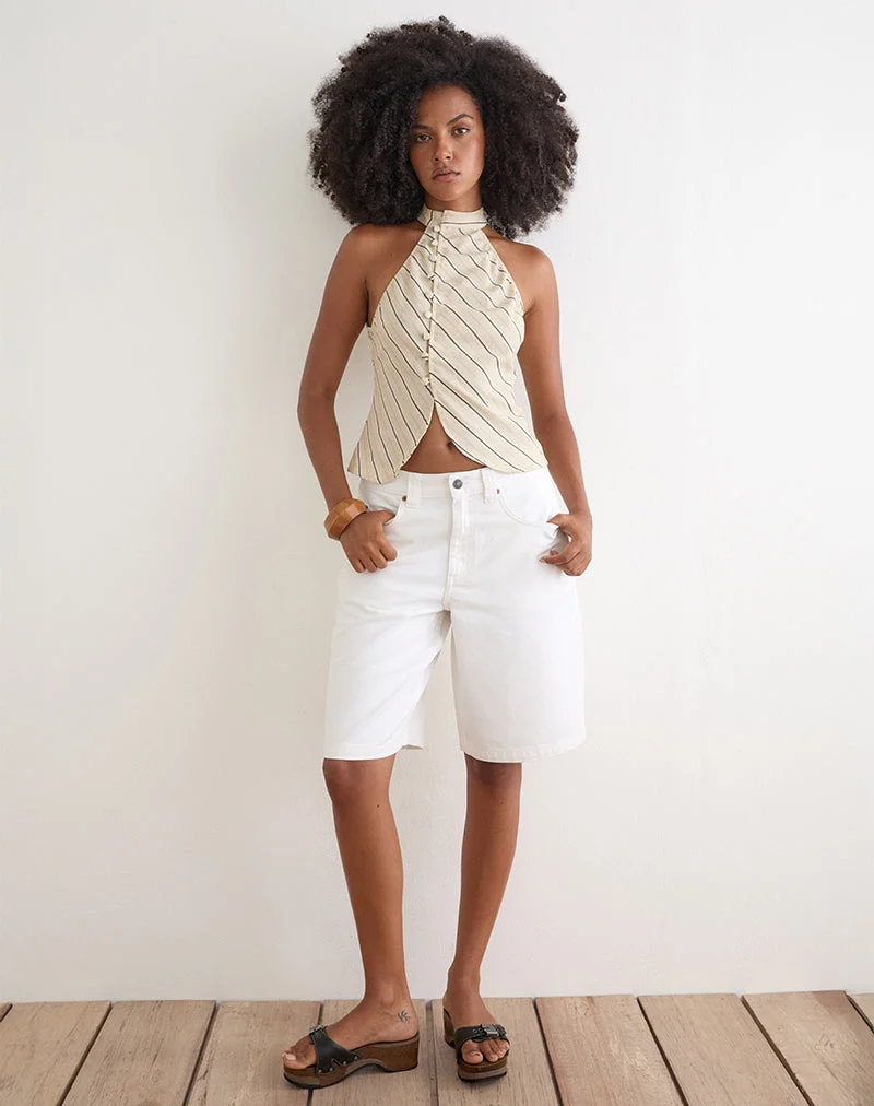 Haut Iggya, motif « Tilt Lines », beige