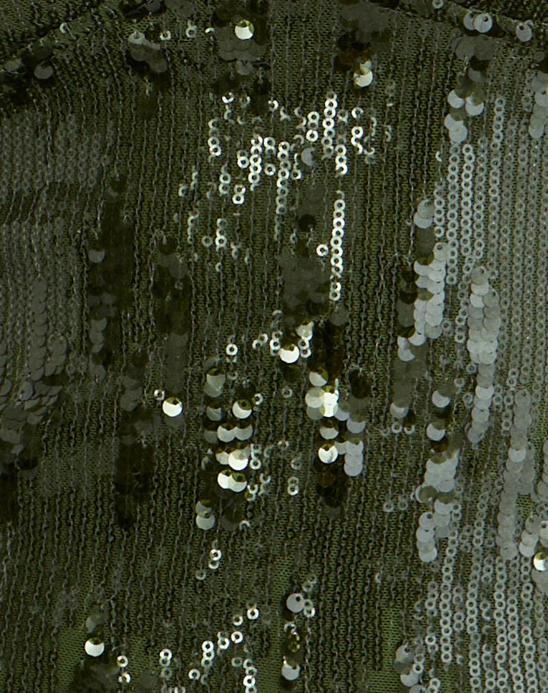 Haut dos nu Cosio en sequins mélangés kaki