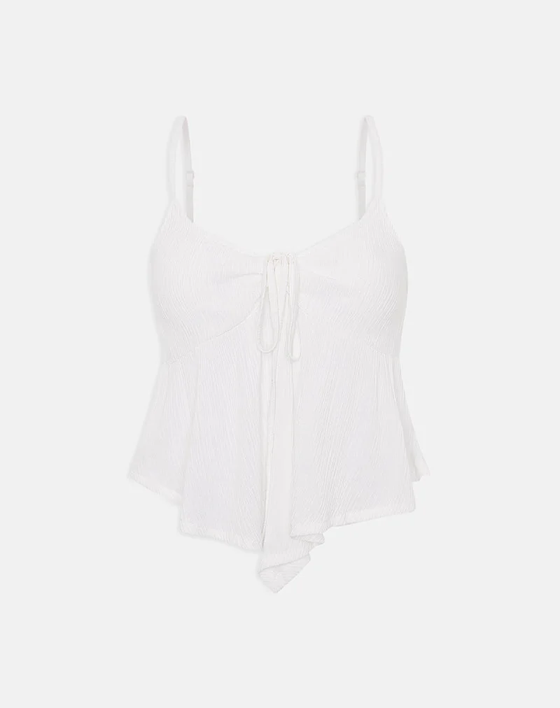 Haut Awilix en tissu froissé blanc cassé