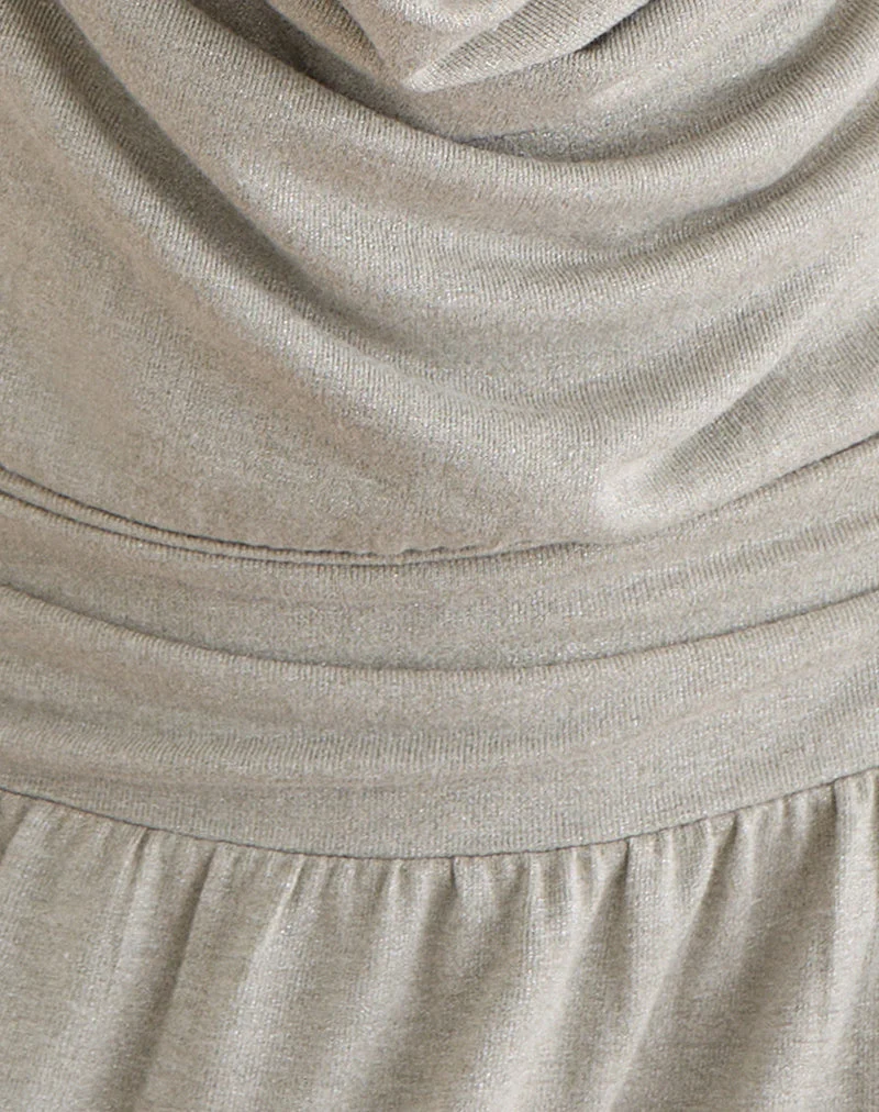 Mini-robe Astara en maille chatoyante gris clair