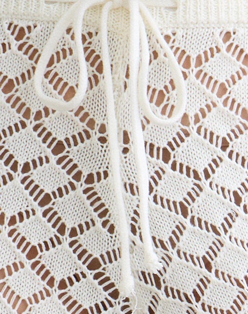 Pantalon Zahli en maille blanche