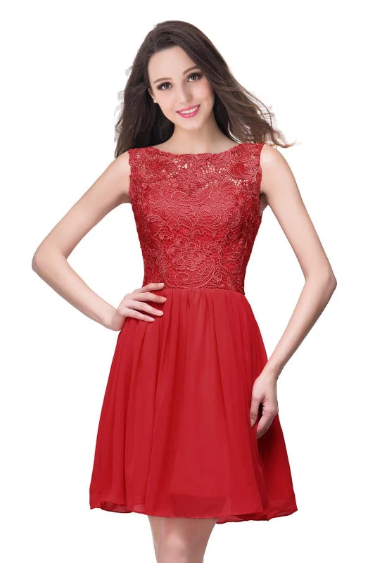 Robe de soirée élégante sans manches en mousseline de soie avec mini-robe de soirée en dentelle florale