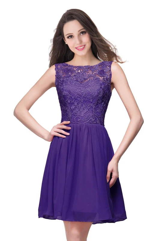 Robe de soirée élégante sans manches en mousseline de soie avec mini-robe de soirée en dentelle florale