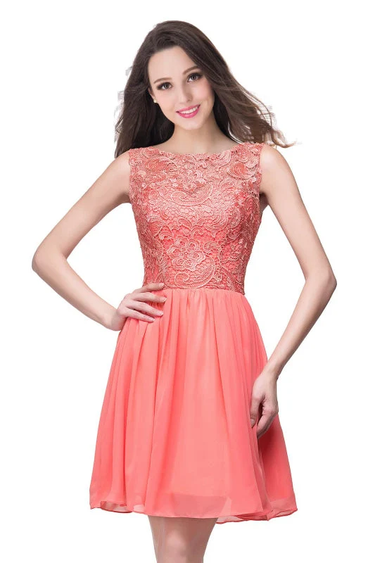 Robe de soirée élégante sans manches en mousseline de soie avec mini-robe de soirée en dentelle florale
