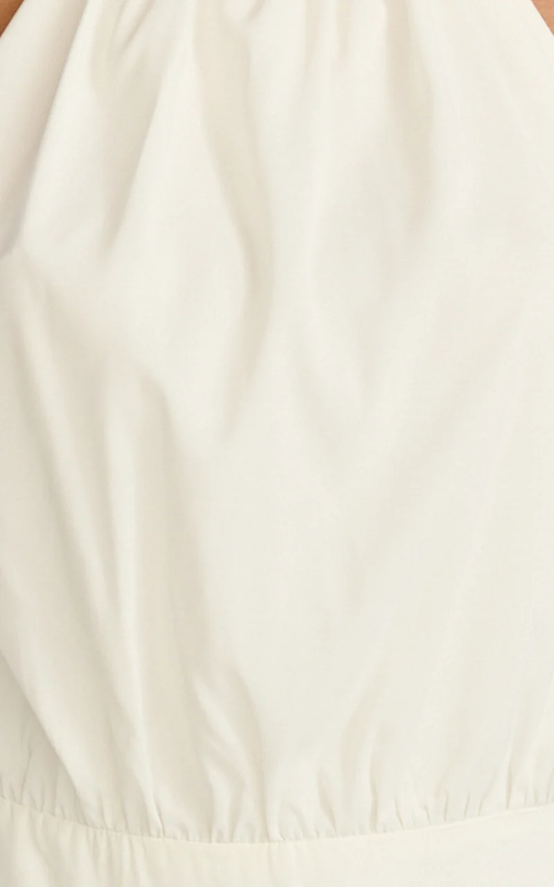Thea Mini Dress - Backless Halter Dress in Off White