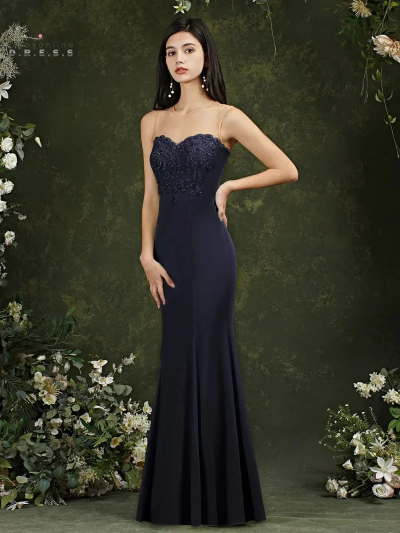 Robe demoiselle d'honneur longue coupe sirène