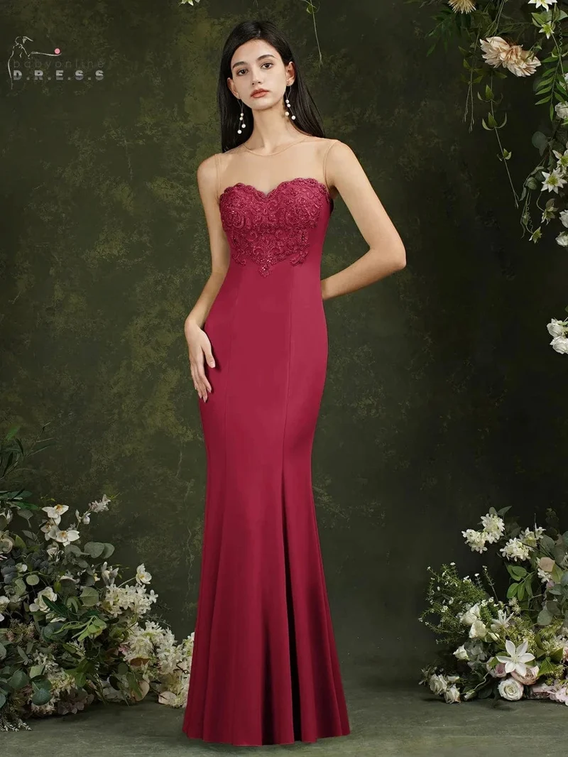 Robe demoiselle d'honneur longue coupe sirène