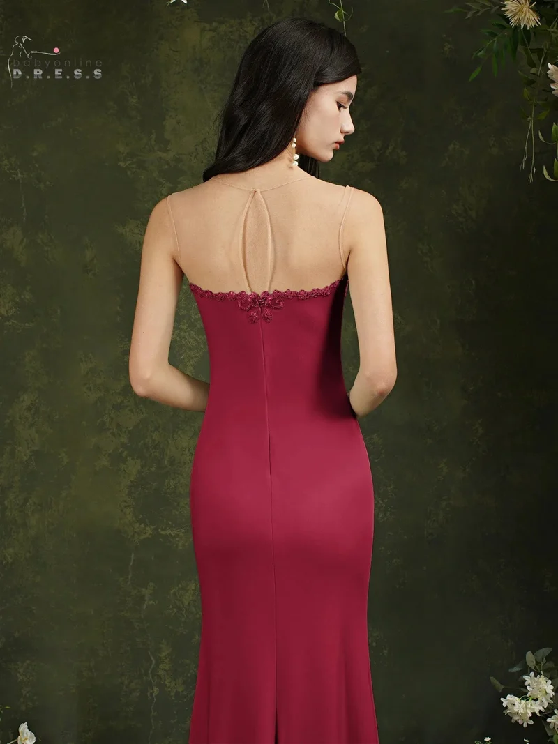Robe demoiselle d'honneur longue coupe sirène