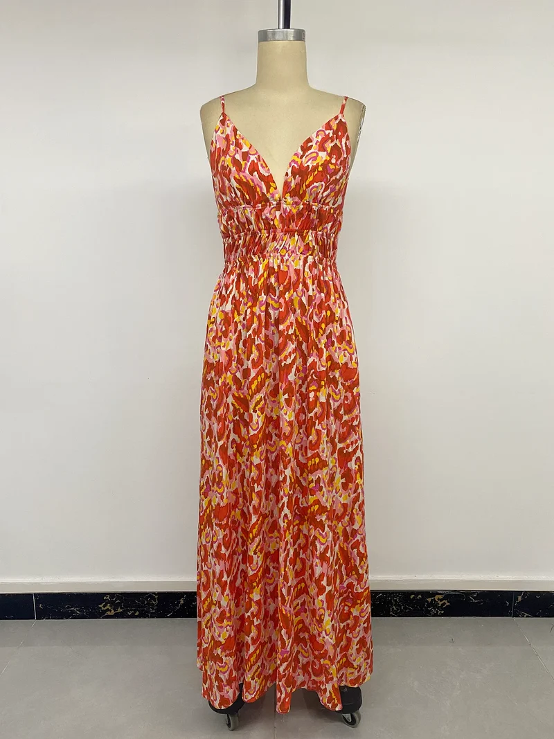 Robe bohême chic longue orange