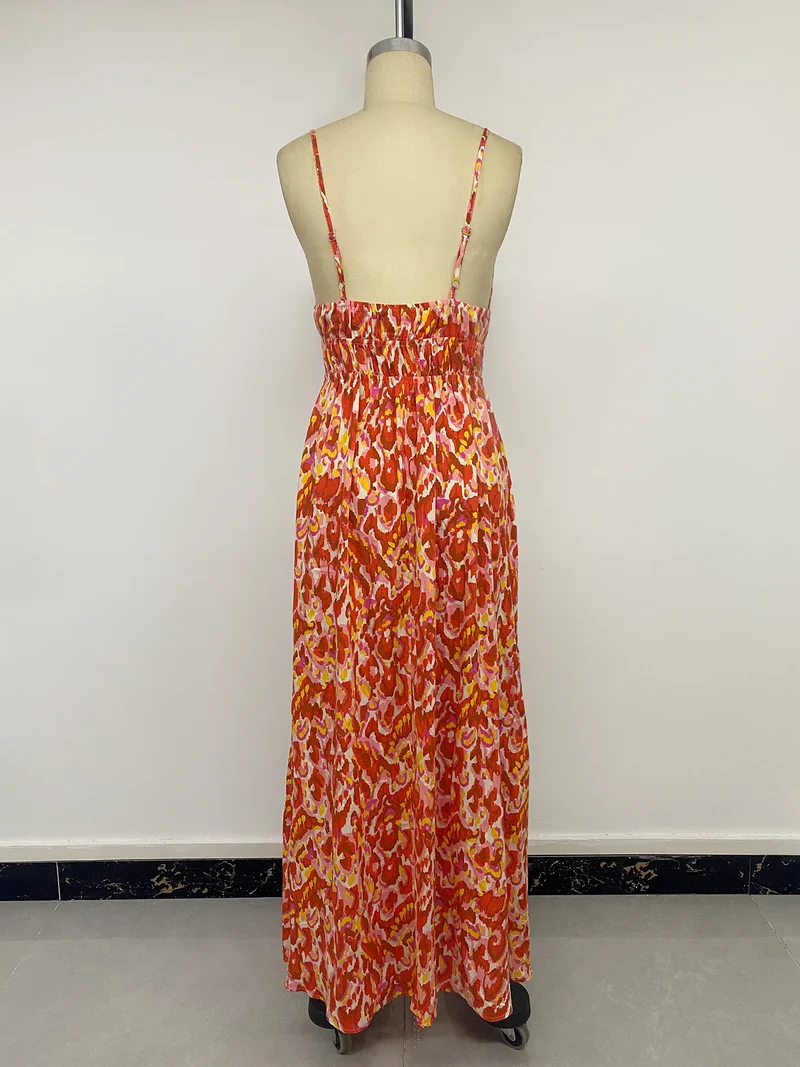 Robe bohême chic longue orange