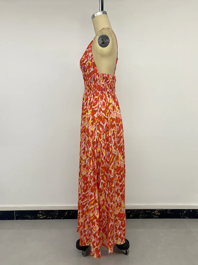 Robe bohême chic longue orange