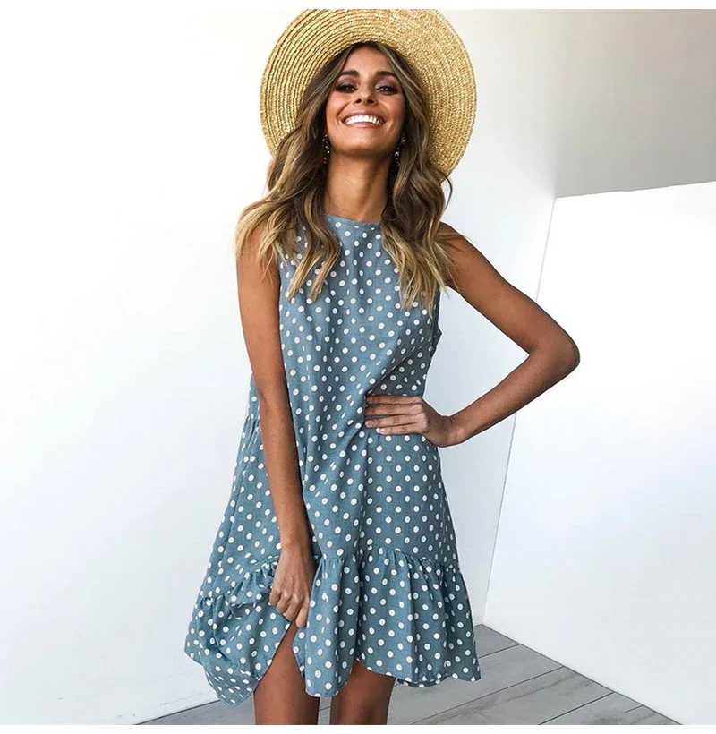 Robe d'été à pois jaune bohème