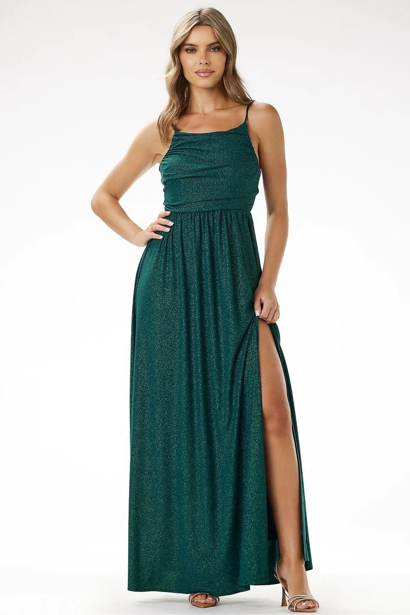 Robe de soirée sequin longue fendue